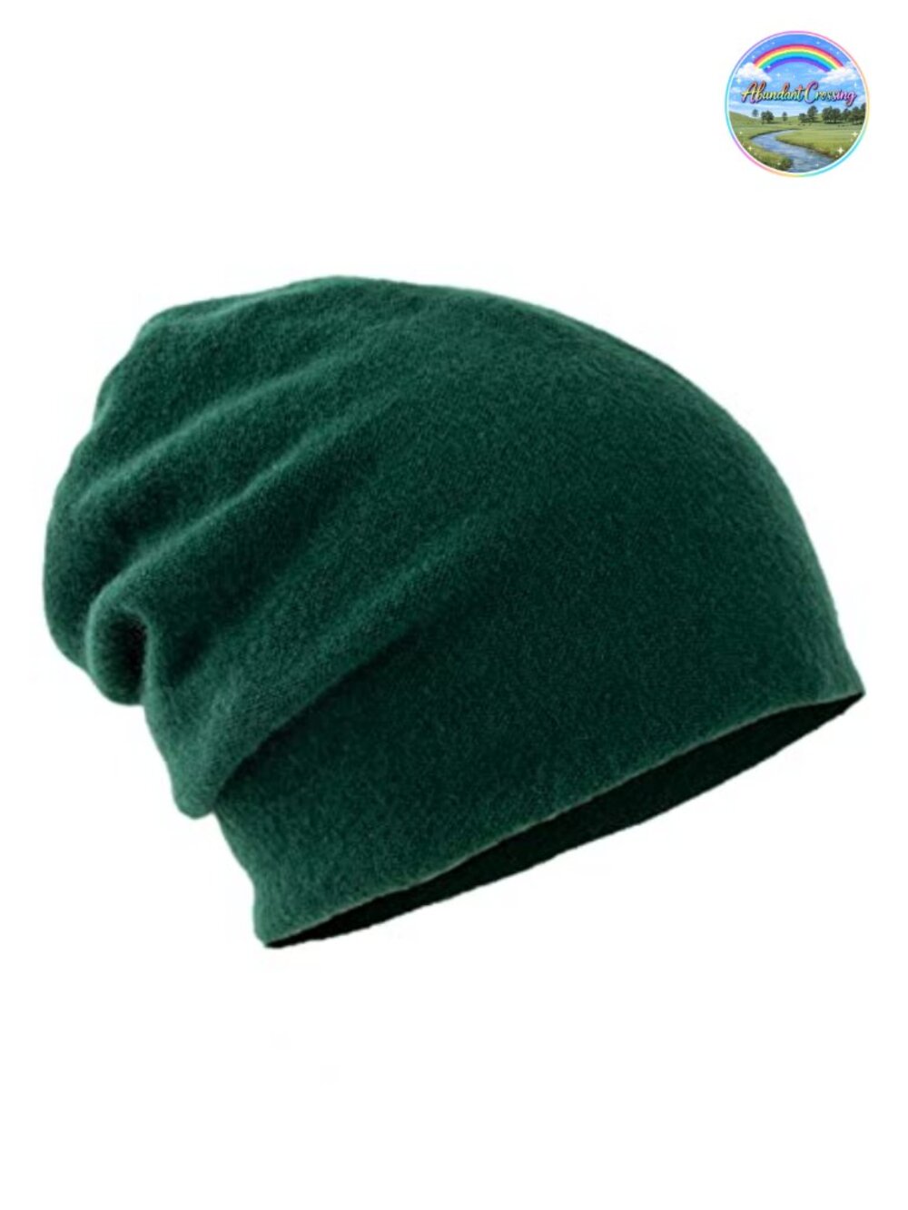 100% Cashmere Beanie Hat Double-Layered Knit Winter Ski Cap
